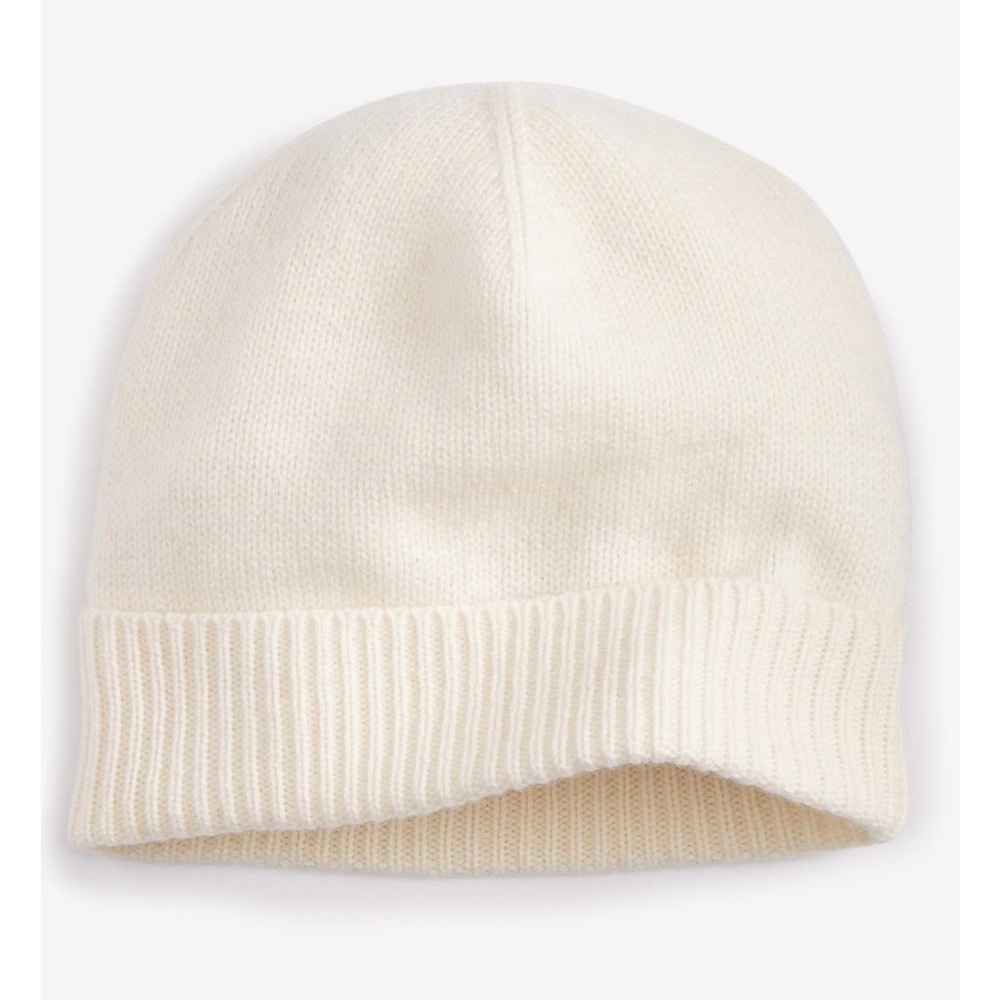 new100% Cashmere Cuffed Beanie,women big kid can wear too Cozy Cream Knit Beanie